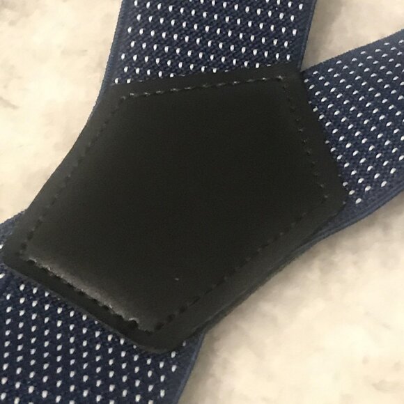 Dockers Suspenders Mens Navy Blue White Adjustable Clip On Elastic Braces - Picture 3 of 4